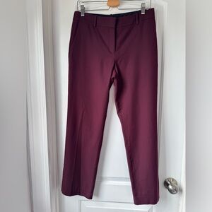 Ann Taylor Straight Leg Burgundy Dress Pants Mid Rise Trouser Size 6